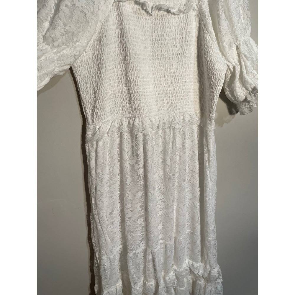 Ivy City Co Francie White Lace Midi Dress Romantic Cottagecore Bridal Boho XL - Picture 5 of 11